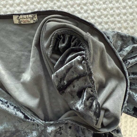 Free People Velvet Bodysuit Womens Size Small Whimsigoth Fairy Enya Gothic Vamp - Picture 13 of 13